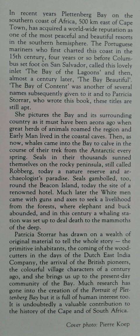 Portrait of Plettenberg Bay - Patricia Storrar. SIGNED by author.