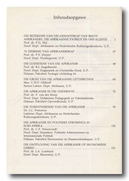 Die Kultuurontplooiing van die Afrikaner.  PG Nel (Red).