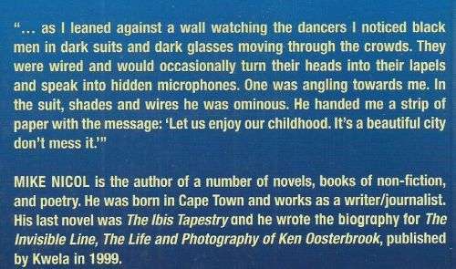 Sea-Mountain, Fire City. Living in Cape Town. Mike Nicol.