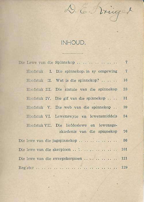 Die Spinnekoppe, Jagspinnekoppe en Skerpioene van ons land - R.F. Lawrence. SKAARS.