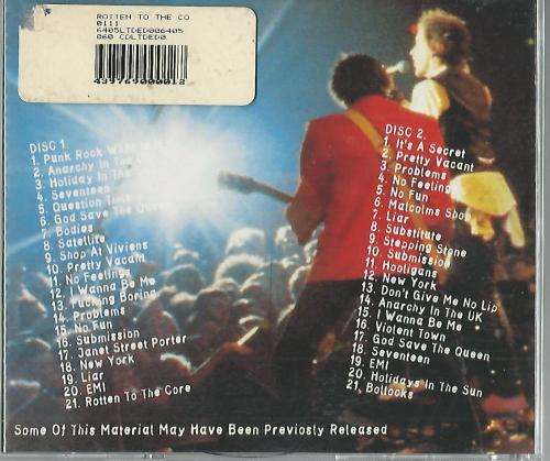 Sex Pistols. Rotten to the Core. Double CD. UK Import. VERY SCARCE!!!