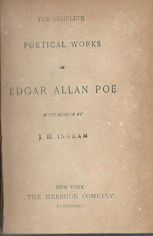 Complete Poetical Works of Edgar Allan Poe.