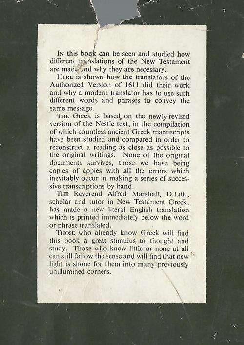 The Interlinear Greek-English New Testament. Rev. A. Marshall.