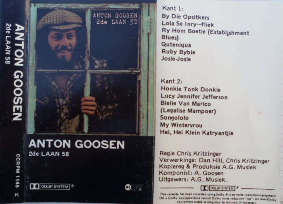 Anton Goosen. 2de Laan 58. Kasset (Tape). BAIE SKAARS!