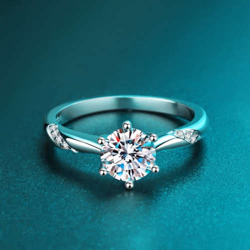 Gorgeous 3.0ct 9.0mm Moissanite Engagement Ring | Rhodium Over 925 Sterling Silver