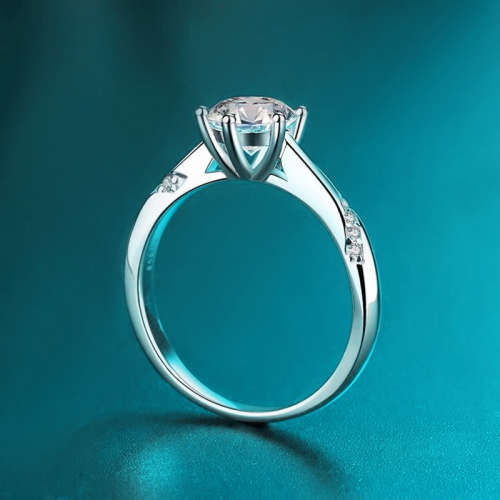 Gorgeous 3.0ct 9.0mm Moissanite Engagement Ring | Rhodium Over 925 Sterling Silver
