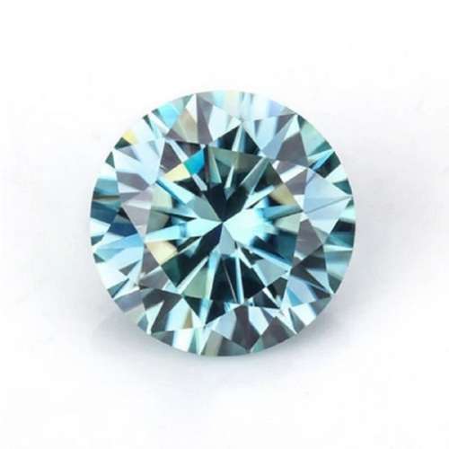 1.0ct 6.5mm Baby Blue VVS Round Brilliant Cut Moissanite | Stunning Fire and colour