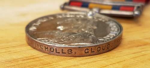 Boer War medal to Nicholls of the Gloucester Regt.