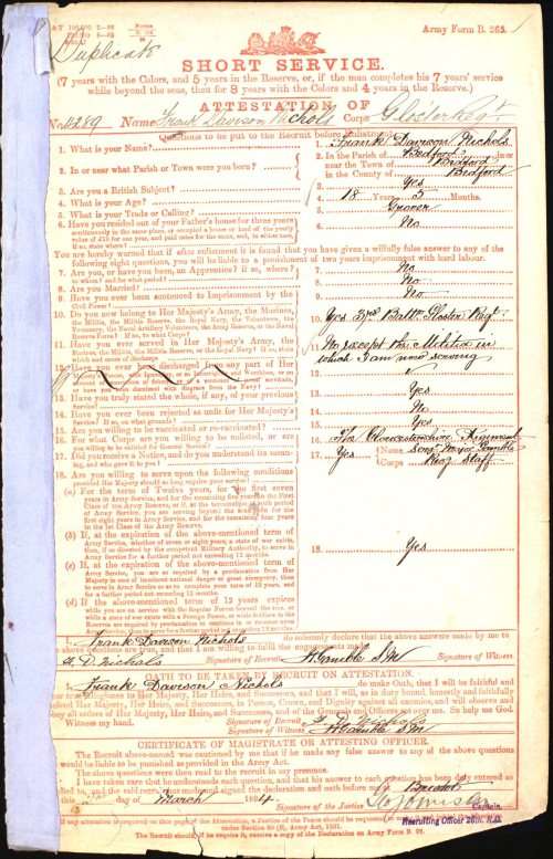 Boer War medal to Nicholls of the Gloucester Regt.