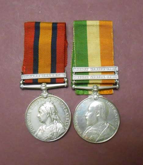 Boer War medals to A. W. Skeats (including copy photo) - Duke of Edinburgh V.R.