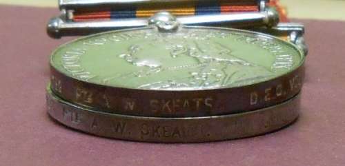Boer War medals to A. W. Skeats (including copy photo) - Duke of Edinburgh V.R.