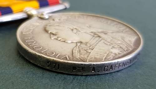 QSA to A Gaffney, Port Elizabeth Town Guard