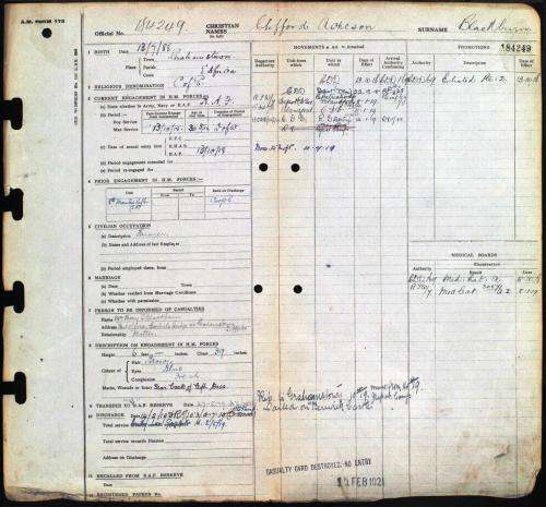 WWI & WWII group to C.A. Blackburn