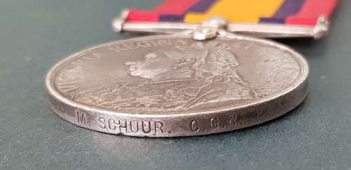 **QSA to M Schuur, Cape Government Railways**