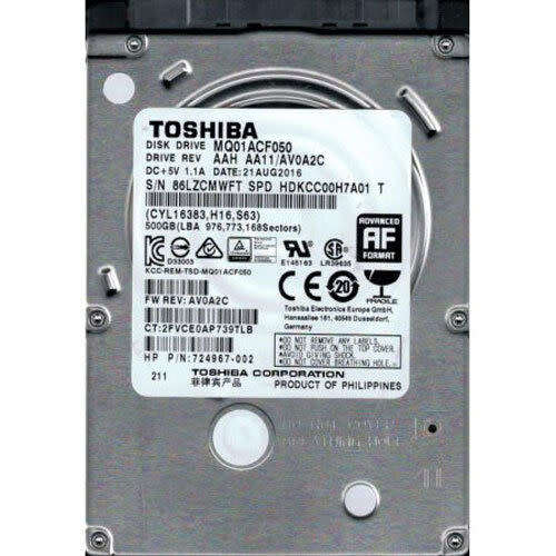 Toshiba 7200rpm - 2.5" laptop HDD - 500 GB