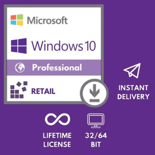 Genuine Lifetime Microsoft Windows 10 Professional 32/64bit