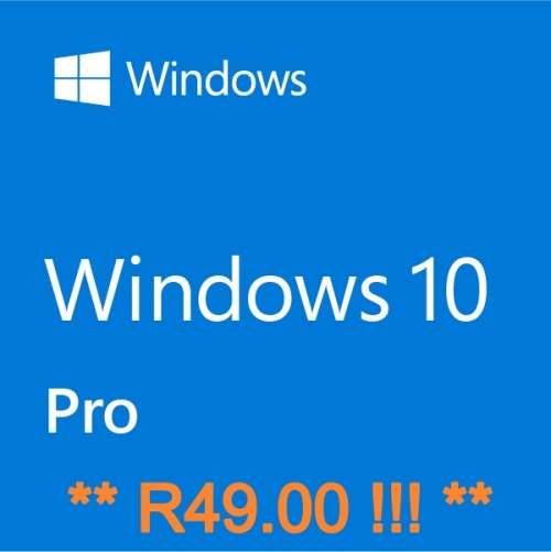 Windows 10 Pro **R49,00** CRAZY SPECIAL ** - Genuine Lifetime License