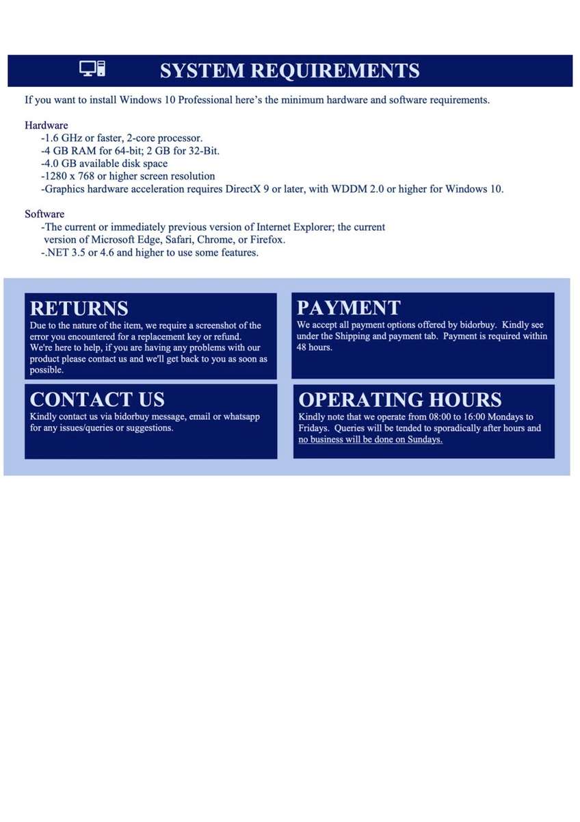 Microsoft Windows 10 Professional 32/64bit ##Special - Genuine Lifetime License