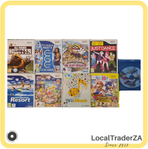 Wii Console White with x9 Wii games