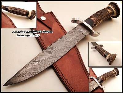 Damascus hunting knife