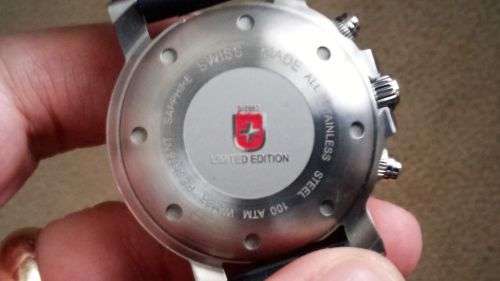 CX Swiss Military Seawolf I Scuba 1726 Swiss Chrono Diver w/ Black Band (Mint)