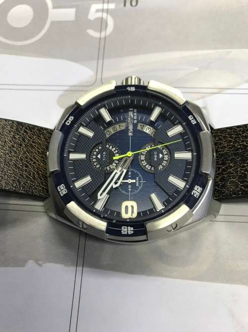 Diesel Men's Chronograph Heavyweight Dark Brown Leather Strap Watch 50mm