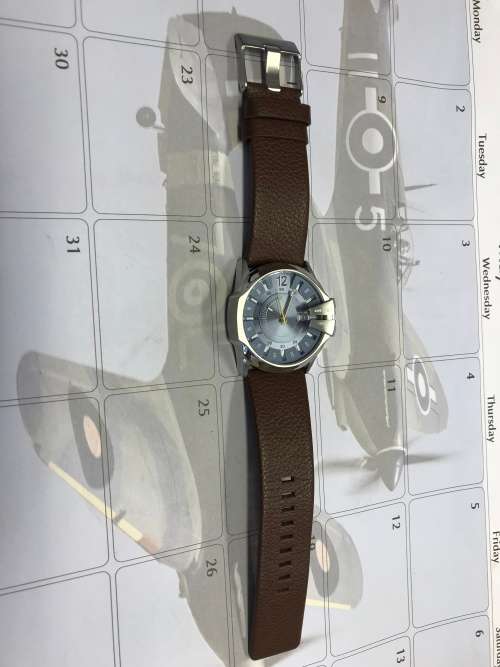 Diesel-Not-So-Basic-Blue-Dial-Brown-Leather-Mens-Watch-DZ1399