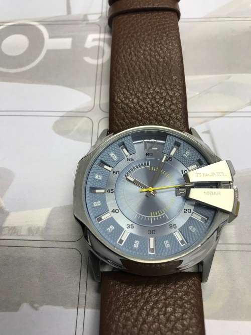 Diesel-Not-So-Basic-Blue-Dial-Brown-Leather-Mens-Watch-DZ1399