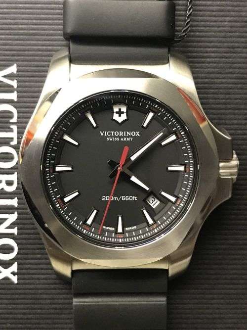 Victorinox INOX Black Watch New Swiss Army Black Rubber Strap
