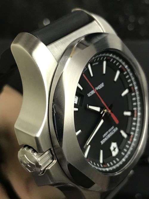 Victorinox INOX Black Watch New Swiss Army Black Rubber Strap