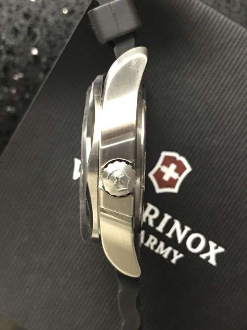 Victorinox INOX Black Watch New Swiss Army Black Rubber Strap