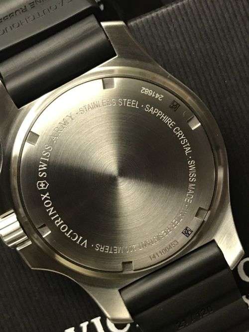 Victorinox INOX Black Watch New Swiss Army Black Rubber Strap