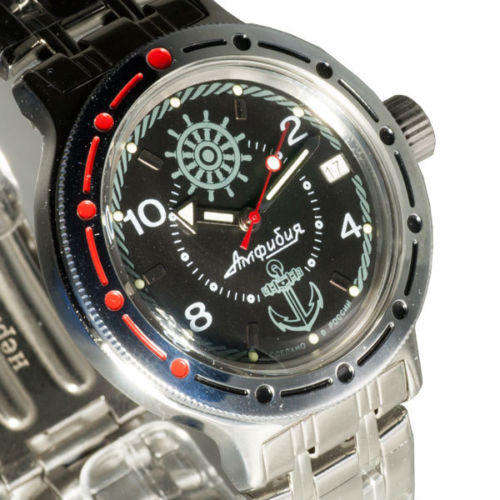 Vostok Amphibian Military Russian Army Navy Watch / 200 m / AUTO #420526 Black