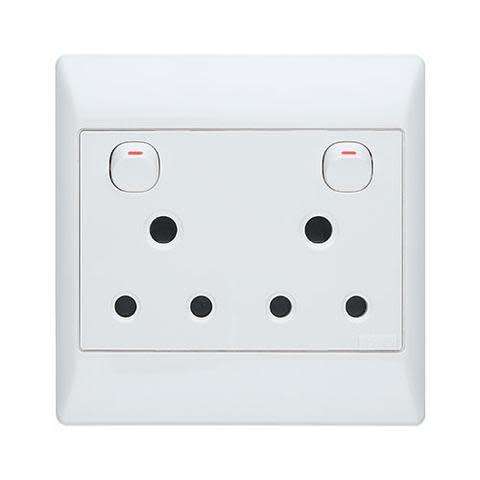 Schneider S2000 Double Switch Socket + Cover 4x4