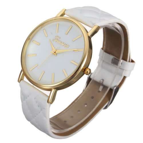 Womens  Geneva Watch Roman Leather Band