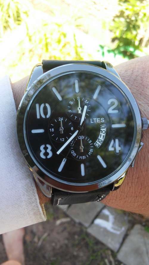 Men's Leather Military  Wrist Watch