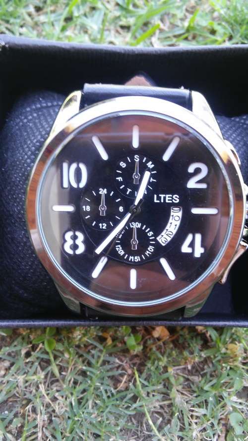 Men's Leather Military  Wrist Watch