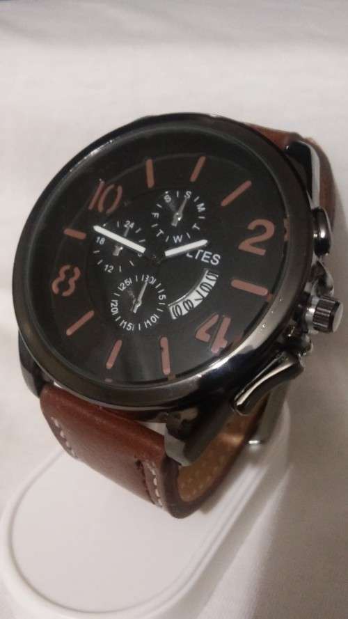 Men's Leather  Military Fashion Sport   Wrist Watch