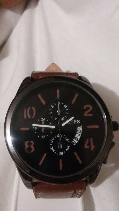 Men's Leather  Military Fashion Sport   Wrist Watch
