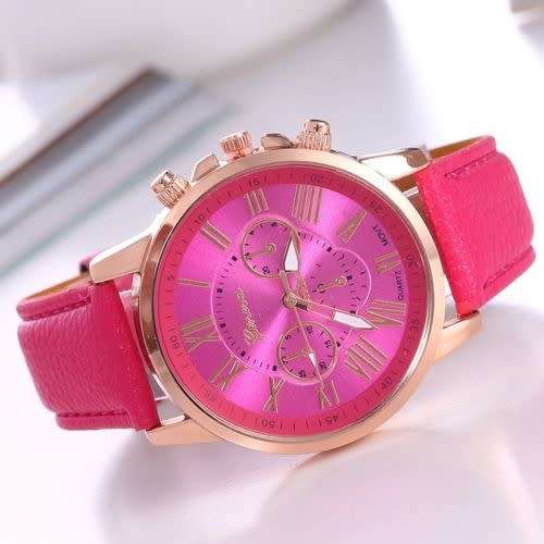 Women's Geneva Roman Numerals Analog  Wrist Watch