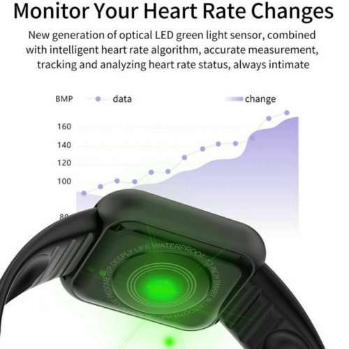 Y68 Smart Watch Waterproof Heart Rate Tracker