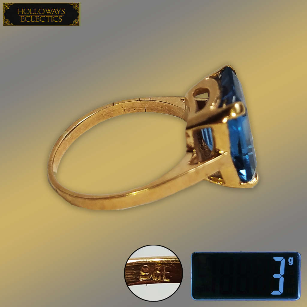 Vintage 9ct Rose Gold Ring With A 4.16ct Topaz