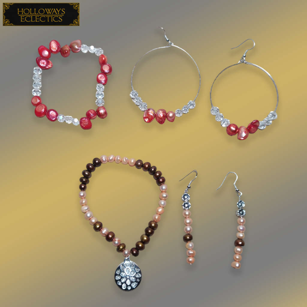 Rare Pearl And Swarovski Crystals Jewellery LotII