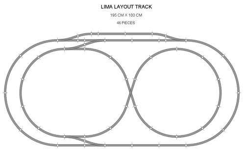 Lima Tacks - 46 pieces for cross & siding layout - 11.5 m track