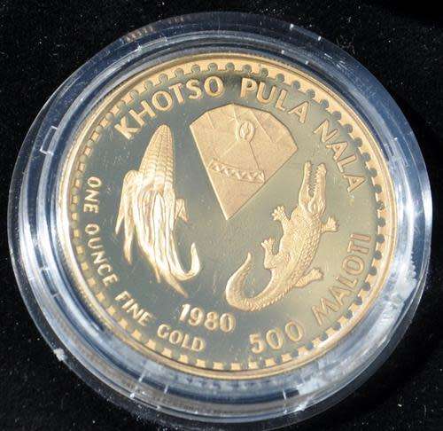1 Oz Gold 1980 Lesotho 500 Maloti -110th Anniversary Moshoeshoe I
