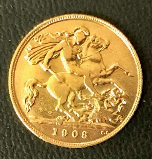1908 Gold Half Sovereign - King Edward VII