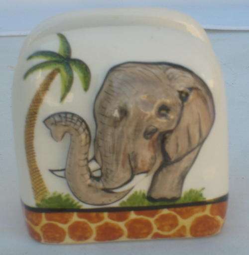 HANDPAINTED "ELEPHANT" SERVIETTE HOLDER ** Very cute**