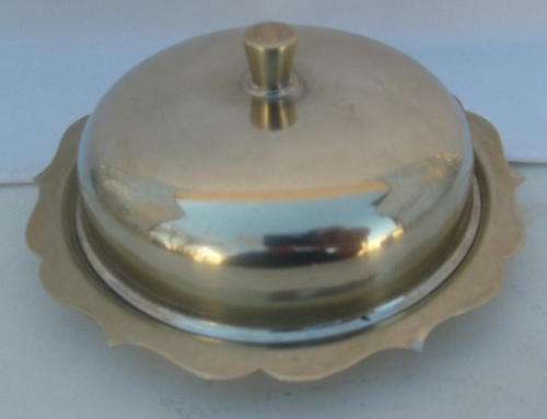 EPNS BUTTER DISH WITH LID