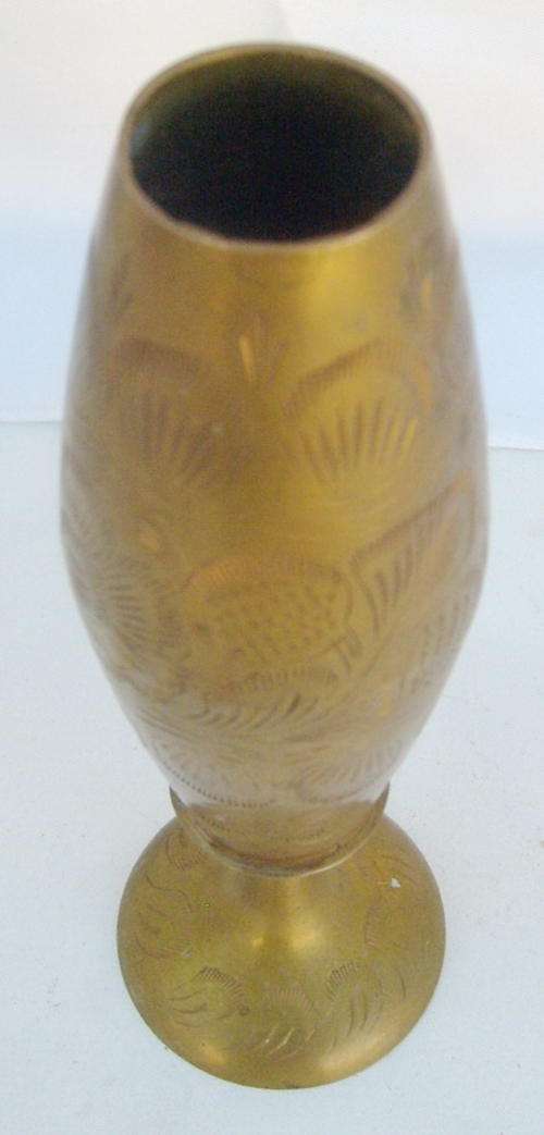 ENGRAVED BRASS VASE