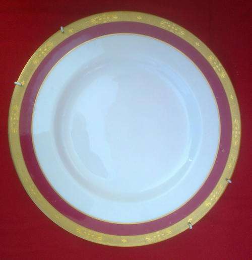 Big ROYAL WORCESTER "Diana" WALL PLATE with red and gold trim.